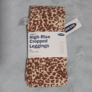 New- Women's Old Navy High-Rise Cropped Leggings in Leopard Print - Size Medim